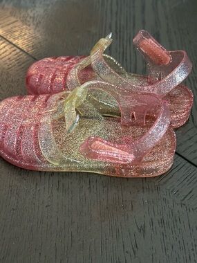 OshKosh B'gosh Pink and Gold Glitter Jelly Sandals